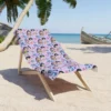 Young woman wrapped in a custom Kpop idol pool towel smiling.
