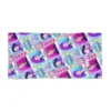 Close-up texture of soft microfiber Kpop beach towel fabric.