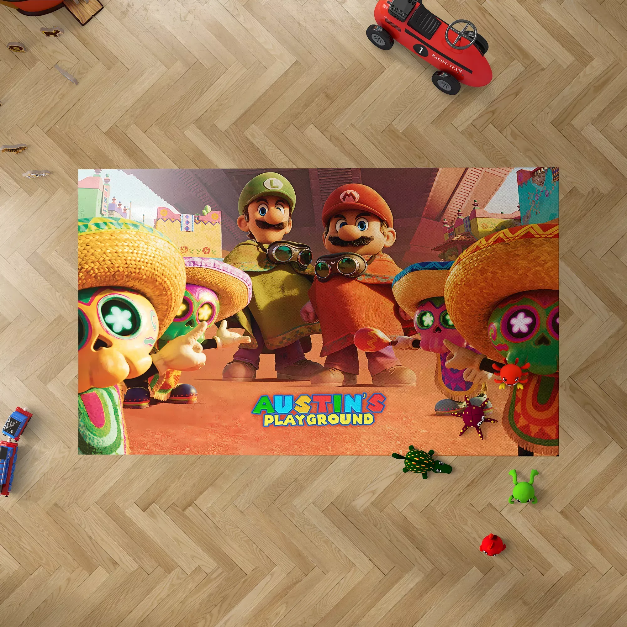 Mario & Luigi Sand Kingdom Odyssey Playroom Rug – Personalized Mat