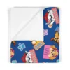 Classic original Paw Patrol custom personalized baby blanket featuring the whole rescue pup crew on a plush white fleece background.