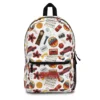 Personalized Stranger Things backpack in the Hawkins Night Ride design — the teal Hawkins print across the front, with the child's name printed into the artwork.