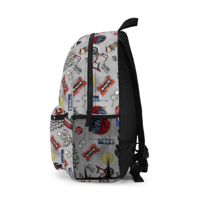Demogorgon hunter edition custom graphic backpack with a protective laptop sleeve layout