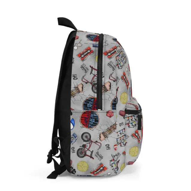 Streetwear edition Stranger Things bookbag displaying bold fade-proof sublimation prints