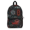 Stranger Things Upside Down backpack featuring mirrored text graphics and inverted canvas layouts