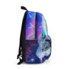 Rear perspective view of the custom Super Mario Galaxy back pack highlighting the thick adjustable padded shoulder strap system