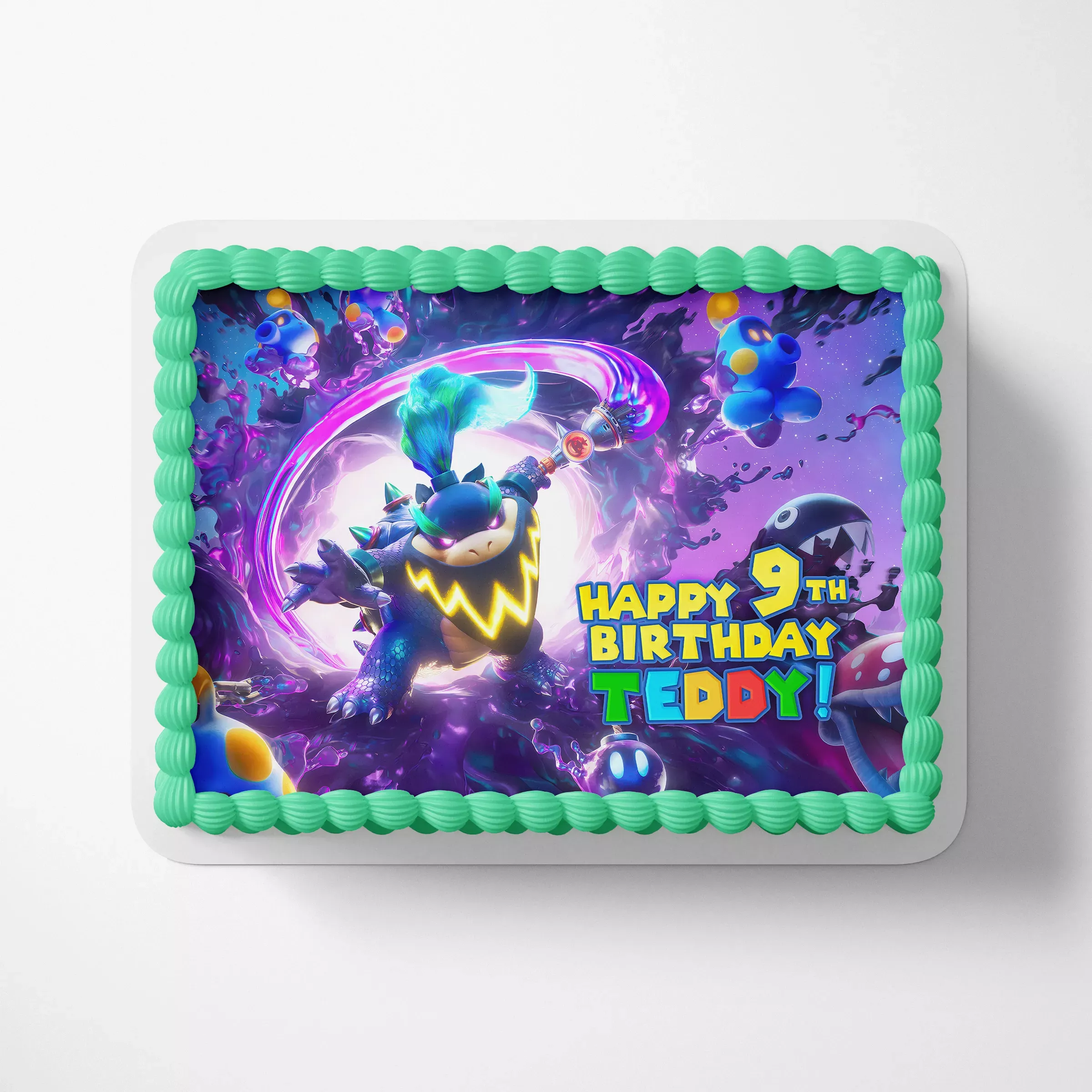 Custom Bowser Jr. Super Mario Galaxy Cake Topper – Edible Party Image