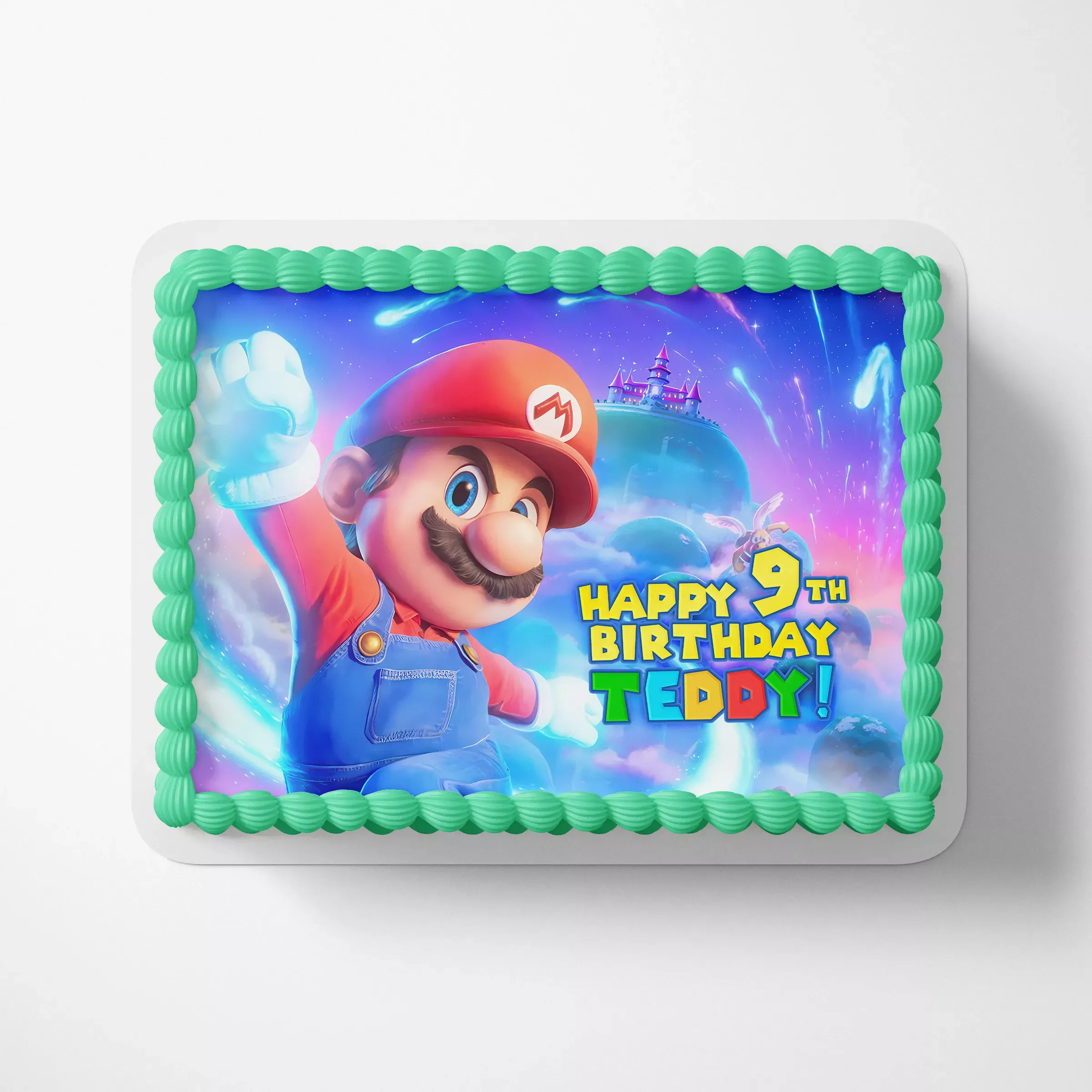 Super Mario Galaxy Cake Topper | Custom Space Theme Edible Image