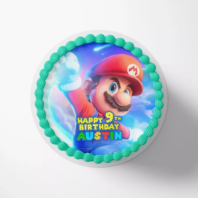 Edible digital download of Mario Galaxy party supplies