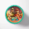 Custom digital print for Mexican themed Super Mario birthday cake