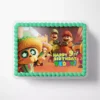 Mario and Luigi Sand Kingdom cake topper in ponchos