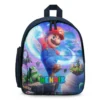 Personalized Super Mario Galaxy mini backpack in the Cosmic Mario (Star Power) design — Mario leaping through a blue star-filled sky, with the child's name printed across the front pocket.