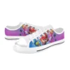 Close-up of Mario graphic on the side panel of kids canvas sneakers.