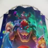 Personalized kids bath curtain featuring Bowser Jr and Kamek magical effects.