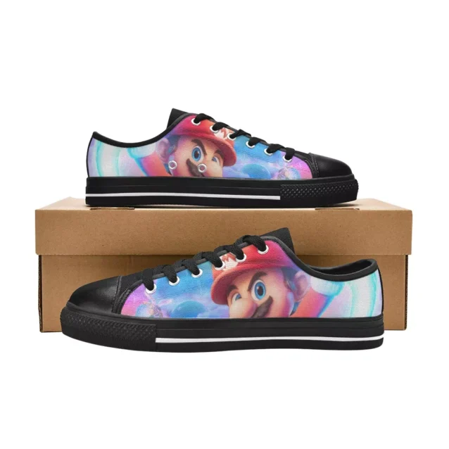 Side profile of boys Super Mario sneakers with Rosalina and Luma design.