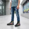 Kids custom Fortnite high top sneakers loot drop black youth size profile