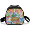 Front view of the insulated Animal Crossing lunch bag for school.