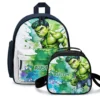 Front view of the Incredible Hulk backpack and lunchbox 2-piece set for school.