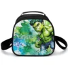 Front view of the Avengers hero cast lunch bag featuring the Incredible Hulk and friends.