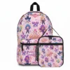 Matching Hangeul Finger Heart Kpop Demon Hunters backpack and insulated lunch bag set.