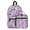 Set of 2 Chibi Pop Idol Cartoon Edition Kpop backpack and lunchbox bundle.