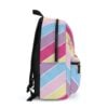 Large capacity colorful canvas backpack highlighting classic My Little Pony friendship graphics.