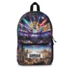 Personalized Fortnite backpack in the Goku & He-Man Victory Crown design, front view