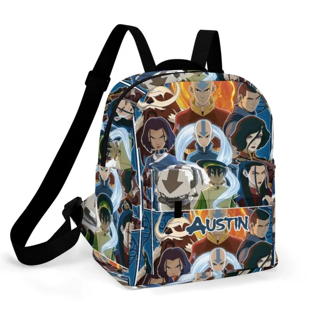 Aang and friends mini backpack for kids with character portraits