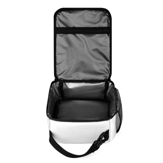 Insulated interior of the Avatar lunch bag with mesh pocket and thermal lining