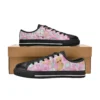 Barbie shoes for kids, low-top canvas sneakers in the pink Dreamhouse doodle print with a black sole.