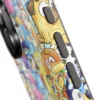 Close-up of the durable Bluey cast-collage tough case with precise side-button cutouts.