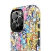 Dual-layer Bluey cast-collage phone case, close-up on the protective camera bezel.