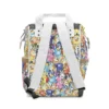 Back view of the Bluey friends crowd diaper bag showing the padded straps.