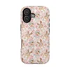 Pink Bluey Christmas phone case with Santa hats and reindeer for iPhone, Samsung, and Google Pixel.