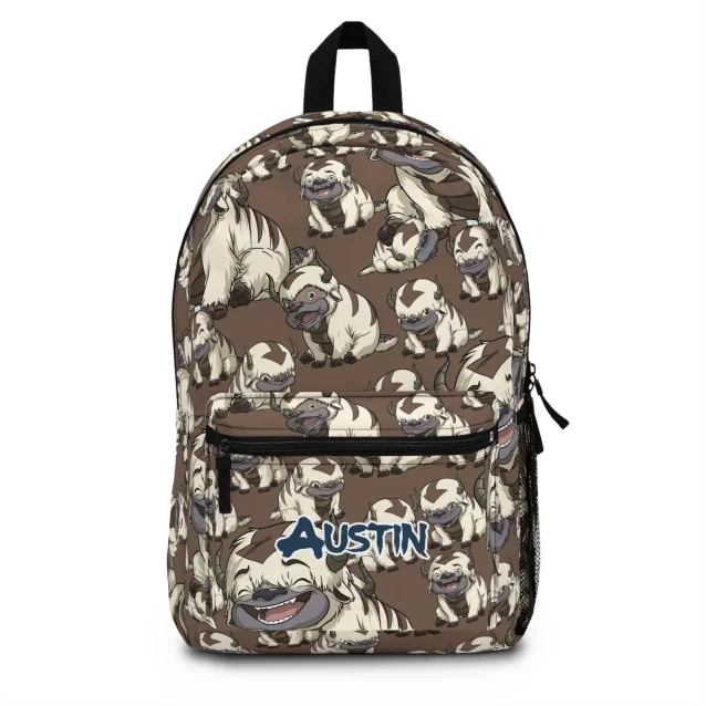 Chibi Appa pattern full-size school backpack from Avatar The Last Airbender