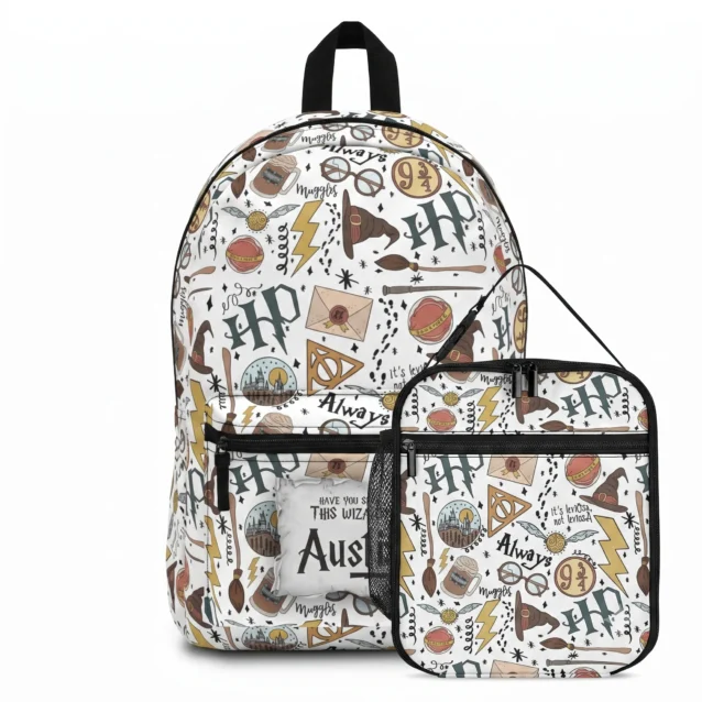 Classic Hogwarts crest Harry Potter backpack and lunch bag school set