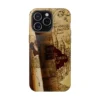 Harry Potter Hogwarts parchment phone case with the Marauder's Map and castle for iPhone and Samsung.