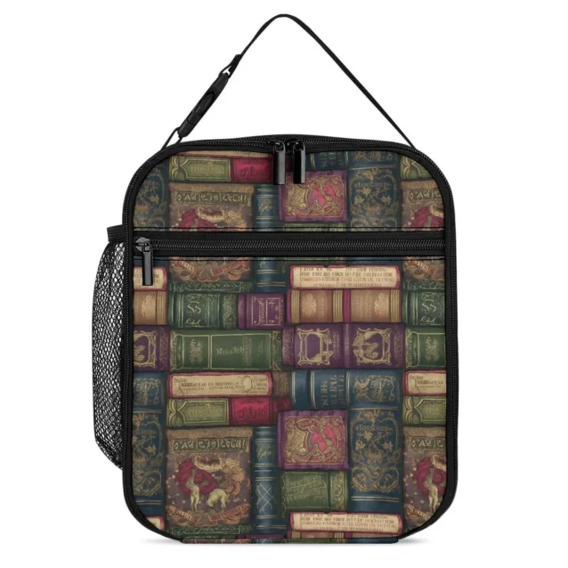 Vintage Hogwarts spellbooks Harry Potter portable insulated lunch bag