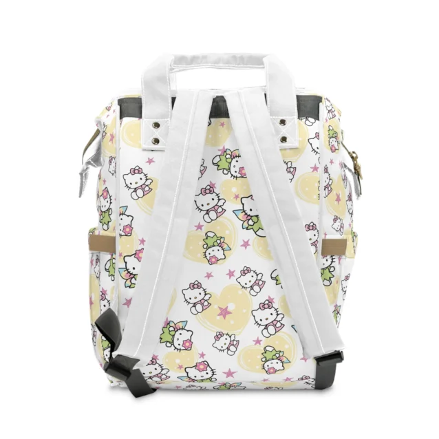 Back view of the white fairy Hello Kitty diaper bag.