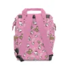 Back view of the pink teddy Hello Kitty diaper bag.