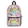 Watercolor Hundred Acre Wood backpack in soft pastels with Pooh, Tigger, Eeyore and Piglet.