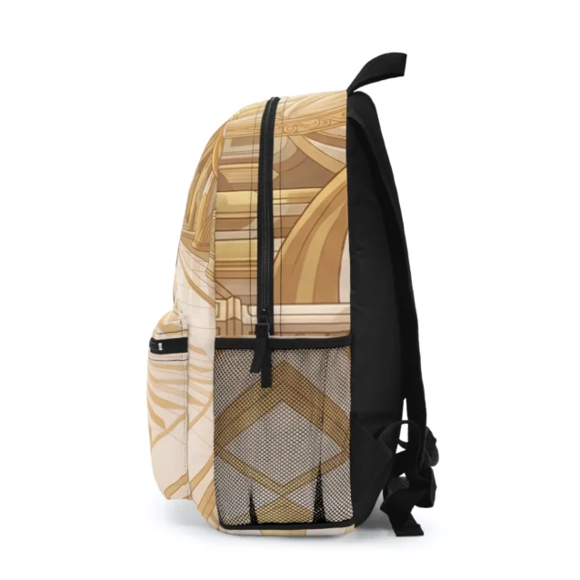 Left side view of the Kpop Demon Hunters golden palace Huntrix backpack