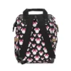 Back view of the black Minnie Mouse bows diaper bag.