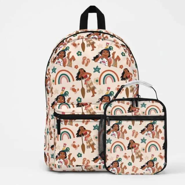 Moana, Pua and Heihei cream backpack and lunch bag school set