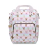Pink striped Pokemon diaper bag with Eevee and Jigglypuff pastel artwork.