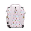 Back view of the pink Eevee and Jigglypuff striped diaper bag.