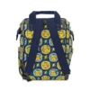 Back view of the navy electric Pikachu diaper bag.