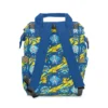 Back view of the blue Mewtwo and Lucario Pokemon diaper bag.
