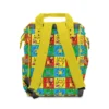 Back view of the starter squad comics Pokemon diaper bag showing the padded straps.