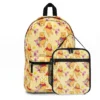 Pooh Bear backpack with its matching honey-yellow lunch bag propped in front.