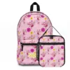 Pink floral Pooh and Piglet backpack together with the matching lunch bag.